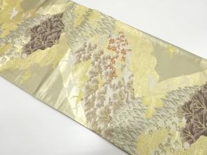 寺院風景模様織り出し　袋帯